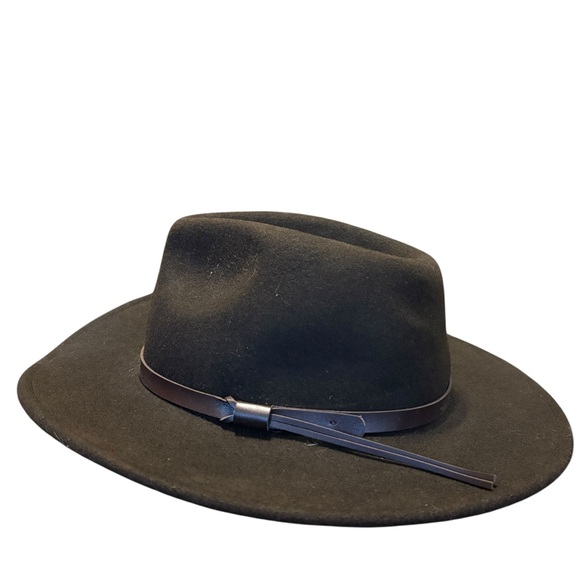 Dorfman Pacific Co Brown Wool Felt Outback Leather Detail Cowboy Hat L/XL - Picture 1 of 8